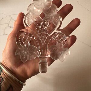 Vintage IRICE Crystal Grape Cluster Stopper | I.W. Rice Perfume Bottle Stopper